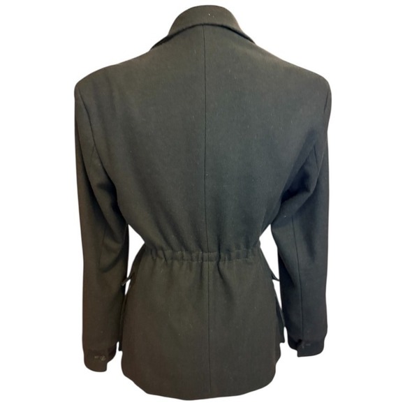 HERITAGE Wool Military or Safari Jacket Cinched Waist Tailored Utility Blazer - Picture 5 of 11